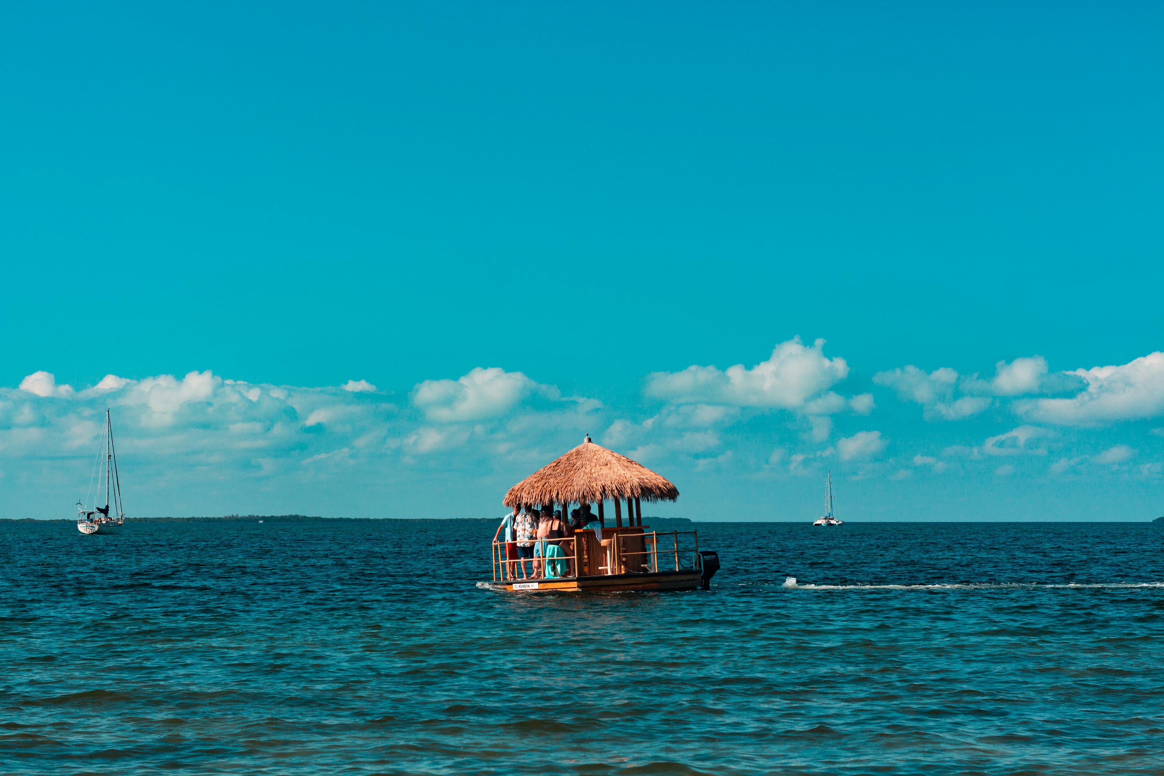 St Augustine tiki boat cruise on the water